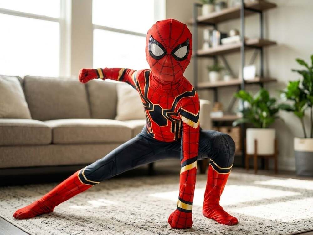 Kids Iron Spider-Man Bodysuit Cosplay Costume Size 150